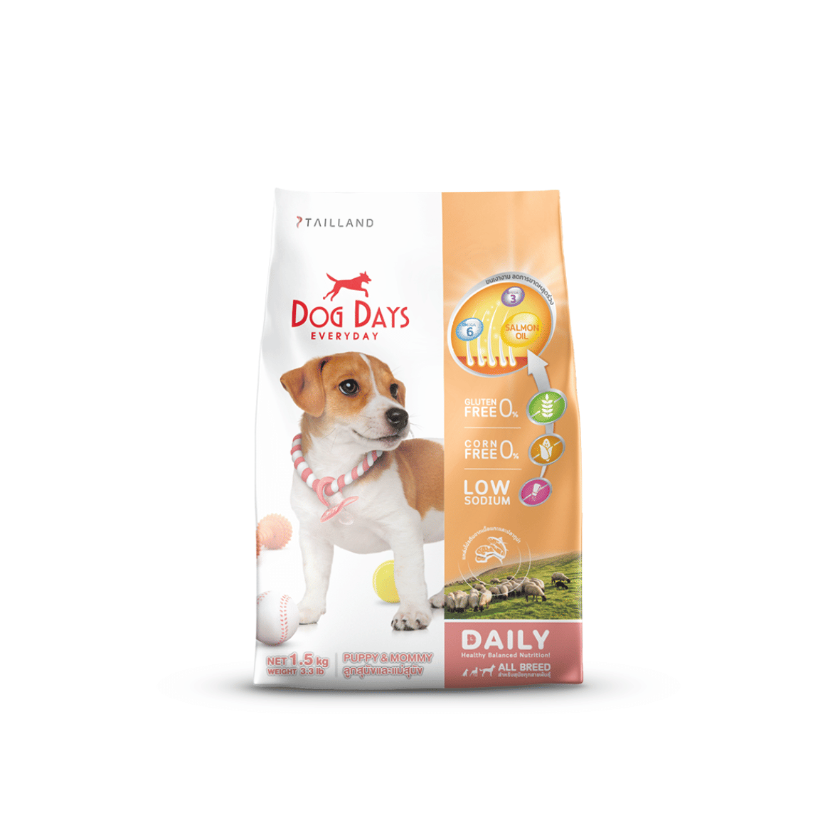 อาหารเม็ดสำหรับสุนัข DOG DAYS DAILY เกรดโฮลิสติก รสแกะและปลาทูน่า สูตร PUPPY & MOMMYโดยเฉพาะ 1.5 กก._0